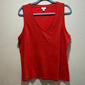 J. Crew V-Neck Sleeveless Tank in Bright Red